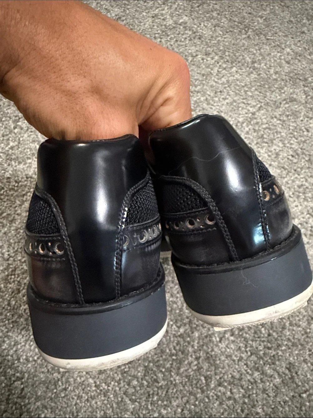 Prada Black and White Wingtip Derby Sneakers Size 7UK/8US !